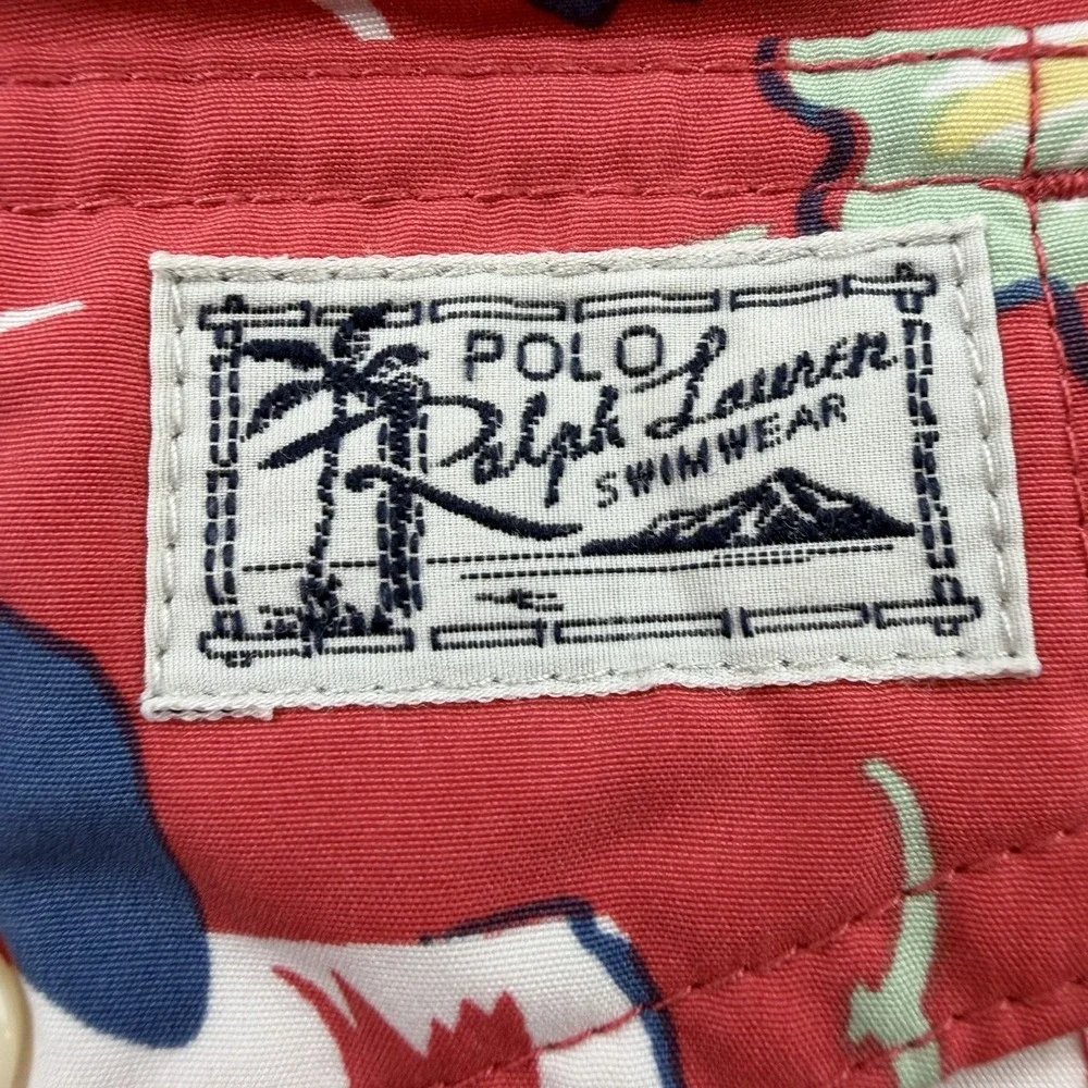Polo‎ Ralph Lauren Swim Trunks Tropical Print Red XL